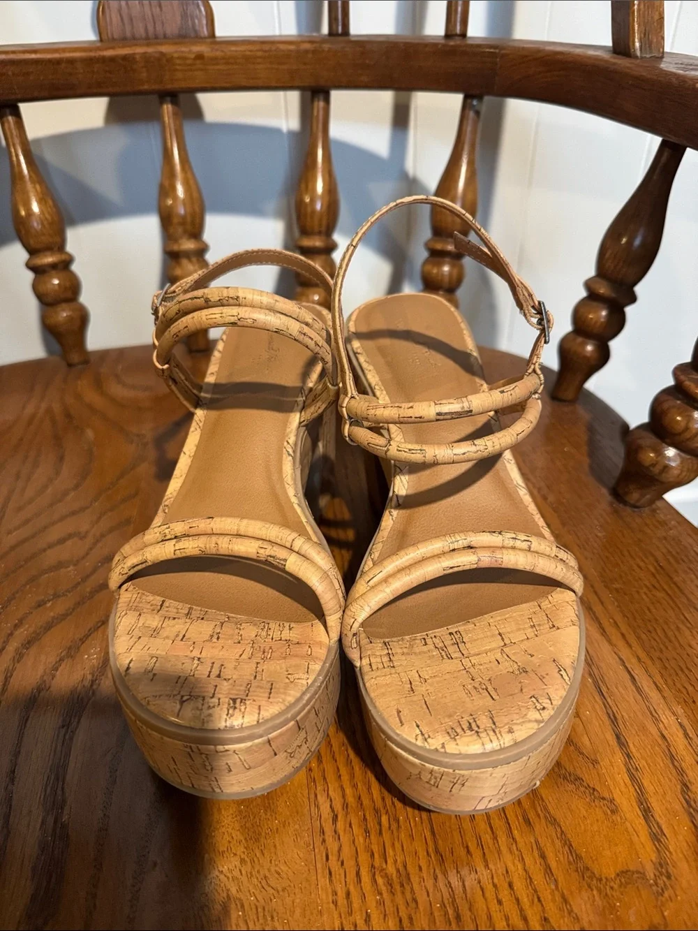 Universal Thread Cork-Style Strappy Platform Sandals in Tan